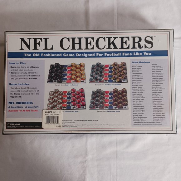 Board Game NFL Checkers Indianapolis Colts Football Brand New Shrink Wrapped NWT - Picture 2 of 4